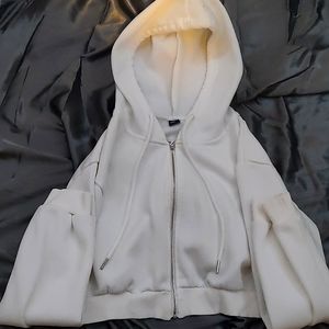White shein cropped hoodie